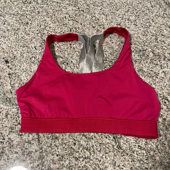 Fabletics Paige Low Impact Red/Silver Sports Bra - Picture 6 of 12